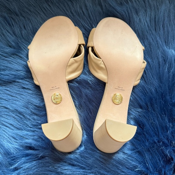 New! Veronica Beard Ganita Knot Front Leather Mules Sandals - Picture 10 of 12